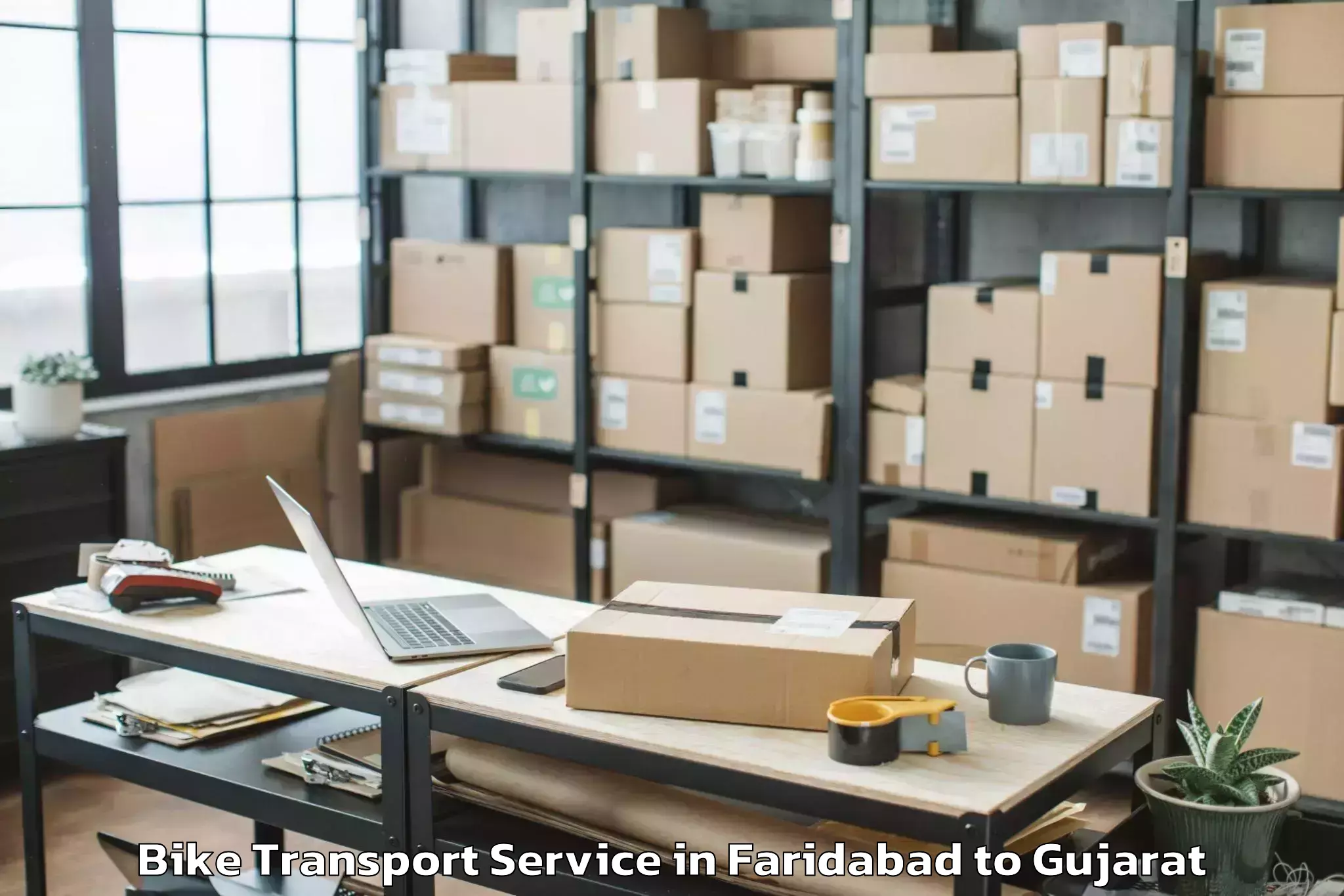 Top Faridabad to Vallabh Vidyanagar Bike Transport Available